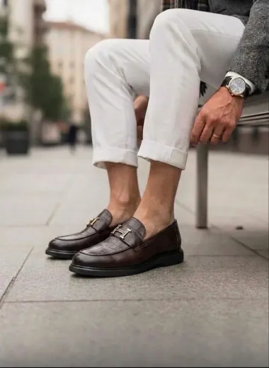 Mocasini barbati H, casual, maro, piele eco, comozi , H03